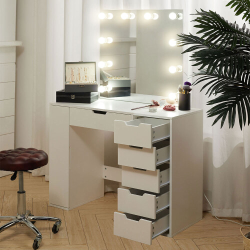 Living And Home Hollywood Dressing Table with LED Lighted Mirror 2