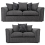 (Grey, 3 + 2 Seater Sofa Suite) Byron Dundee Chenille Fabric Corner Sofa Range 1