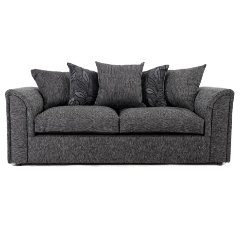 (Grey, 3 Seater) Byron Dundee Chenille Fabric Corner Sofa Range
