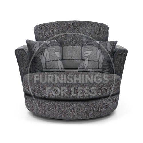 (Grey, Swivel Chair) Byron Dundee Chenille Fabric Corner Sofa Range