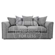 (Silver, 3 Seater) Byron Dundee Chenille Fabric Corner Sofa Range