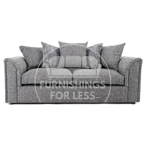 (Silver, 3 Seater) Byron Dundee Chenille Fabric Corner Sofa Range