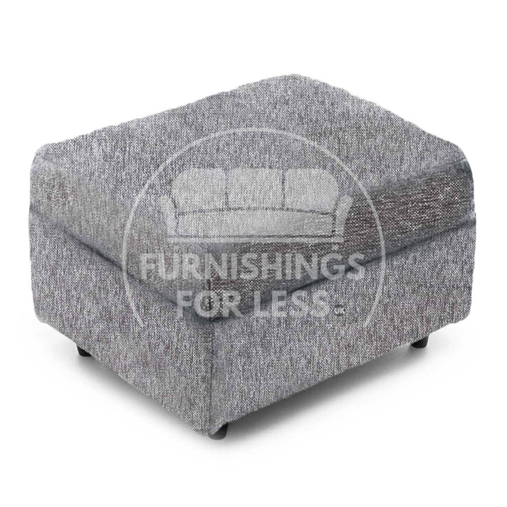 (Silver, Footstool) Byron Dundee Chenille Fabric Corner Sofa Range