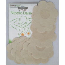 5 Pairs Nude Breast Pasties - Self-Adhesive Stick-On Nipple Covers, 6.5cm, Soft, Discreet, Single Use