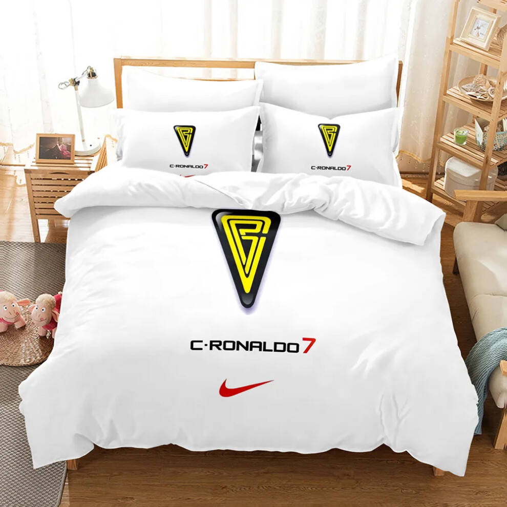 (Cr7 02, Single 135*200cm) Gift For Ronaldo Fans Bedding Pillowcase Set Single Double Duvet Covers