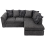 (Grey, 4 Seater Right Hand Facing Corner) Byron Dundee Chenille Fabric Corner Sofa Range 5