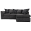 (Grey, 4 Seater Right Hand Facing Corner) Byron Dundee Chenille Fabric Corner Sofa Range 4