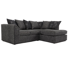 (Grey, 4 Seater Right Hand Facing Corner) Byron Dundee Chenille Fabric Corner Sofa Range