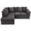 (Grey, 4 Seater Left Hand Facing Corner) Byron Dundee Chenille Fabric Corner Sofa Range 4