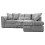 (Silver, 4 Seater Right Hand Facing Corner) Byron Dundee Chenille Fabric Corner Sofa Range 4