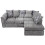 (Silver, 4 Seater Right Hand Facing Corner) Byron Dundee Chenille Fabric Corner Sofa Range 5