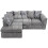 (Silver, 4 Seater Left Hand Facing Corner) Byron Dundee Chenille Fabric Corner Sofa Range 4