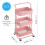 House of Home (Pink) 3-Tier Storage Trolley Cart with Wheel 3