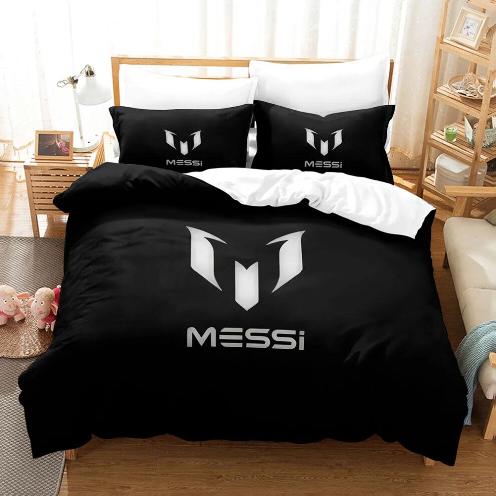 (Single 135*200cm) Gift For Messi Fans Bedding Pillowcase Set Single Double Duvet Covers