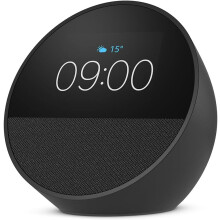 (Device Only, Black) All-new Echo Spot (2024 release), Smart alarm clock with vibrant sound Alexa, Black