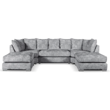 (Grey, Scatter Back Cushions) Bishop U-Shape Corner Sofa Alaska Fabric