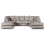 (Truffle, Scatter Back Cushions) Bishop U-Shape Corner Sofa Alaska Fabric 1