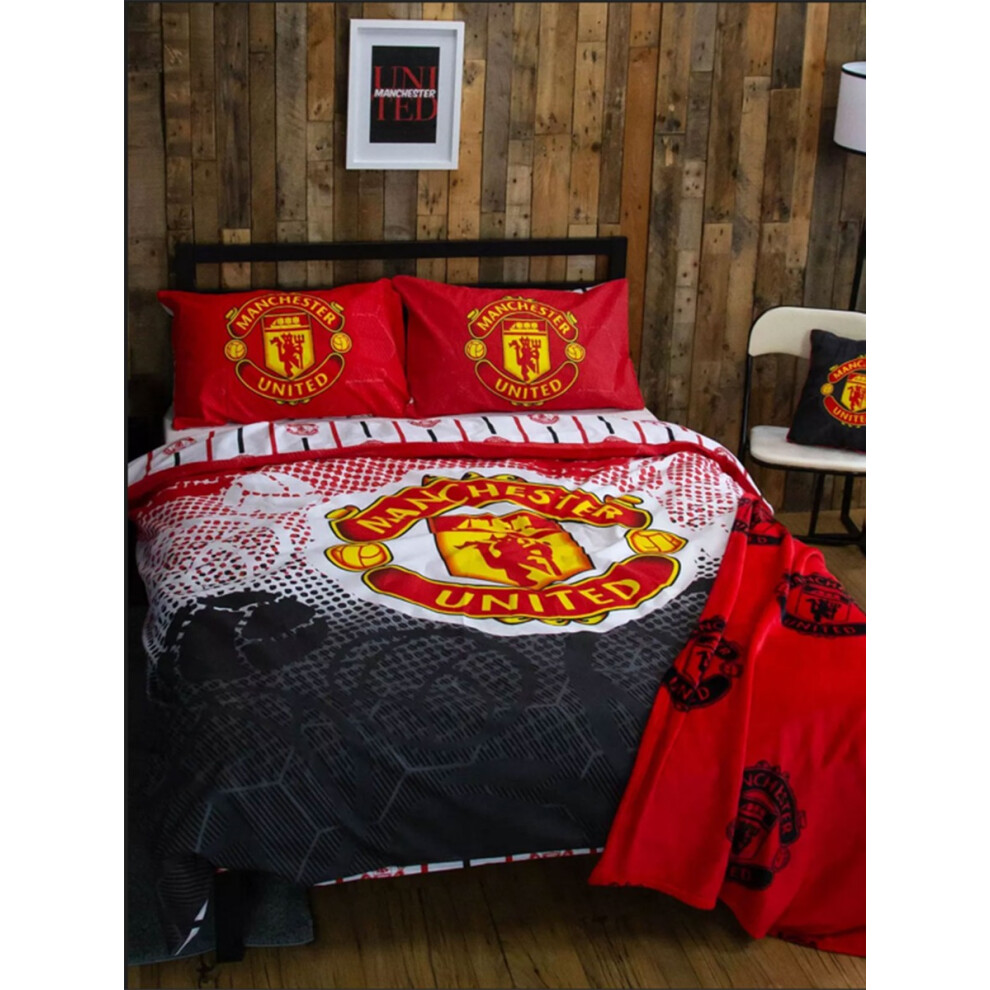 (Double) Manchester United FC Crest Duvet Cover and Pillowcase Set