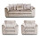 (Mink, 3 Seater + 2 x Armchair) Crystal Crushed Velvet Scatter Back Sofa Sets 1