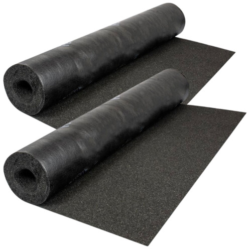 (Black) 2 Rolls Heavy-Duty Polyester Shed Roofing Felt  (5m x 1m) With 13mm Pack of 50 Galvanized Nails - 25Year Life Expectancy Roof Felt