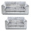 (Silver, 3 & 2 Seater) Crystal Crushed Velvet Full Back Sofa Sets 1