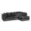 (Black, 5 Seater Right Hand Facing Corner) Crystal Crushed Velvet Scatter Back Corner Sofa Range 1