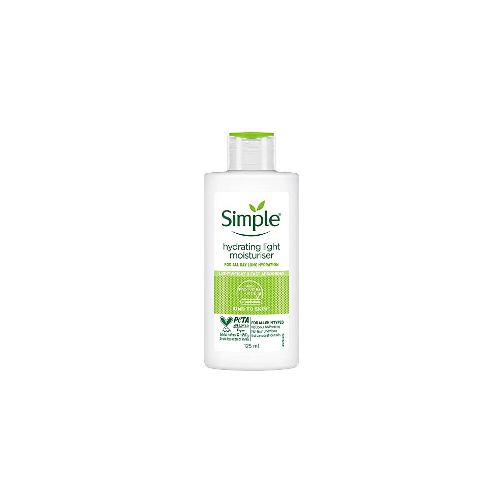 Simple Kind to Skin Hydrating Light Moisturiser UK?s #1 facial skin care brand* for 12-hour moisturisation 125 ml