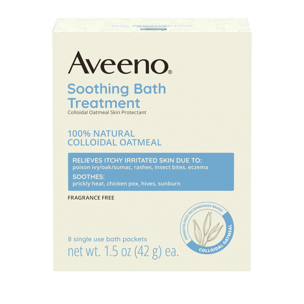 Aveeno Soothing Bath Treatment for Itchy, Irritated Skin, Pack of 8