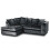 (Black, 4 Seater Left Hand Facing Corner) Crystal Crushed Velvet Scatter Back Corner Sofa Range 1