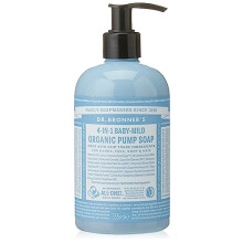Dr Bronner?s 4-in-1 Organic Unscented Baby Sugar Soap, Made with Organic Oils, Sugar & Shikakai Powder. For Hands, Body, Face & Hair, Fair Trade
