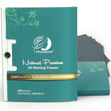 Natural Bamboo Charcoal Face Oil Blotting Paper Sheets - 200 Counts in 2 Pack, Easy Take Out Design - Premium Handy Facial Blotting Sheets - Oily Skin