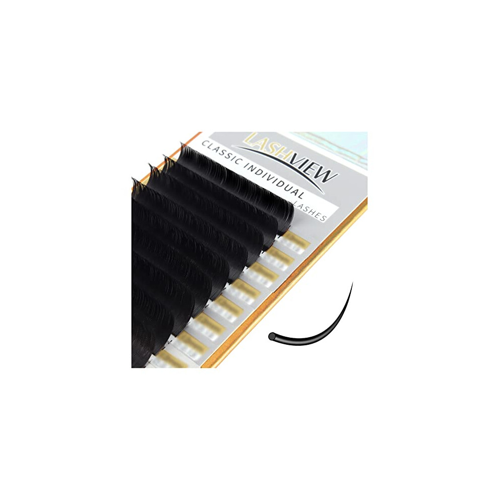 Lashview Eyelash Extensions,Individual Lashes,Premium Single&Classic Lashes,0.15 Thickness C 10Mm,Eyelash Extension Supplies,Natural Semi Permanent