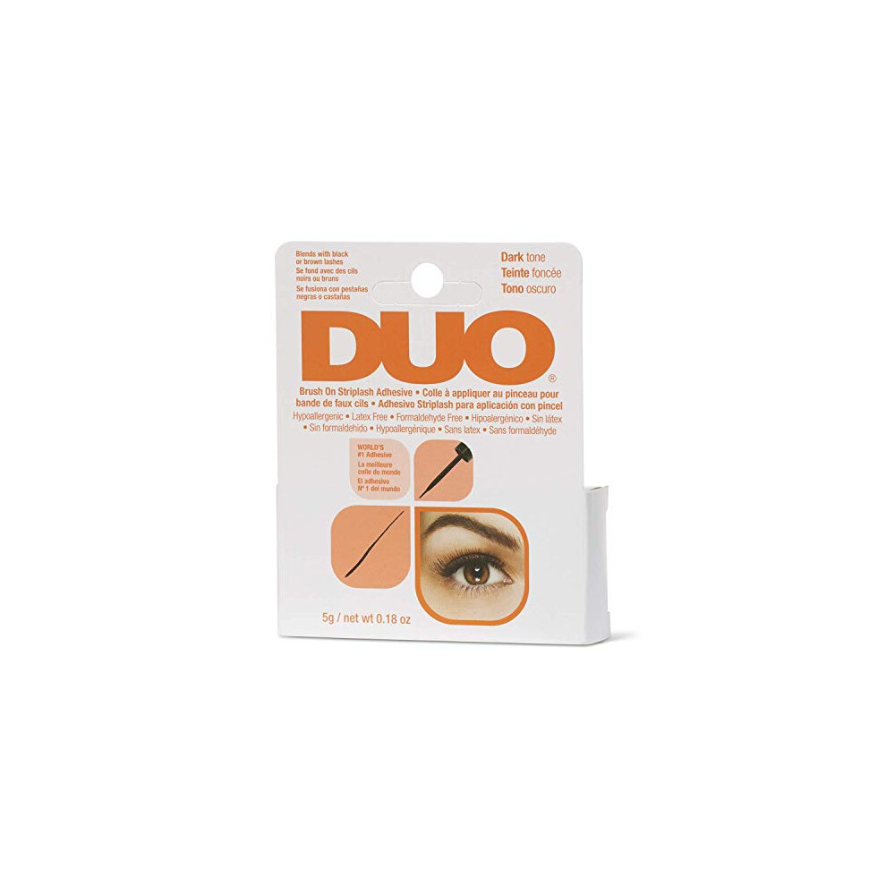 Duo Glue Brush On BLACK Strip Lash Adhesive 7g DARK TONE Hypoallergenic LATEX FREE