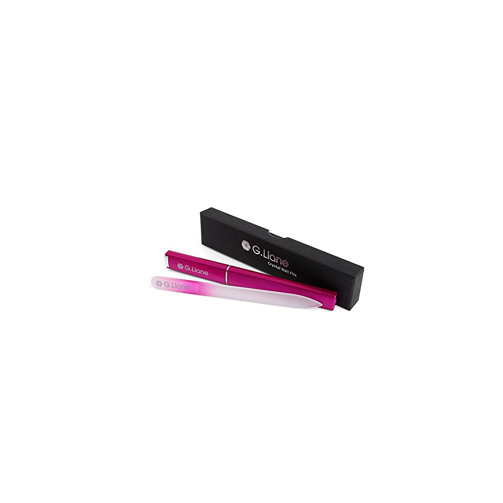 G.liane Crystal Glass Nail File - Professional Double Sided Etched Glass Nail Files With Case For Shaping The Natural Nails And Artificial Nail