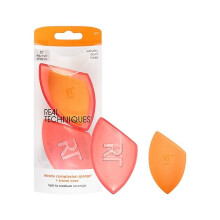 REAL TECHNIQUES Miracle Complexion Makeup Sponge for full cover foundation with Travel Case (Packaging and Colour May Vary)