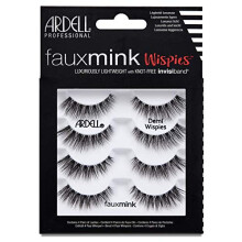 ARDELL False Eyelashes Faux Mink Demi Wispies 4 Pairs Multipack Black Medium Volume Long Length Invisiband Lightweight Silky Soft Faux Mink Eyelashes