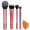 Real Techniques REAL TECHNIQUES,5 Count (Pack of 1) Everyday Essentials Makeup Brush Complete Face Set (Miracle Complexion Sponge, Expert Face, Blush, Setting and 1