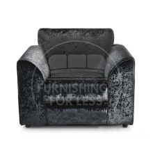 (Black, Armchair) Crystal Crushed Velvet Scatter Back Corner Sofa Range