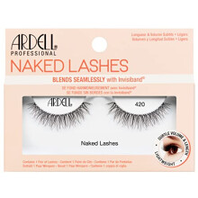 Ardell False Eyelashes Naked Lash 420 Black Light Airy Super Soft Comfortable Invisiband Light Criss-Crossing Short Length Natural Look Vegan-Friendly