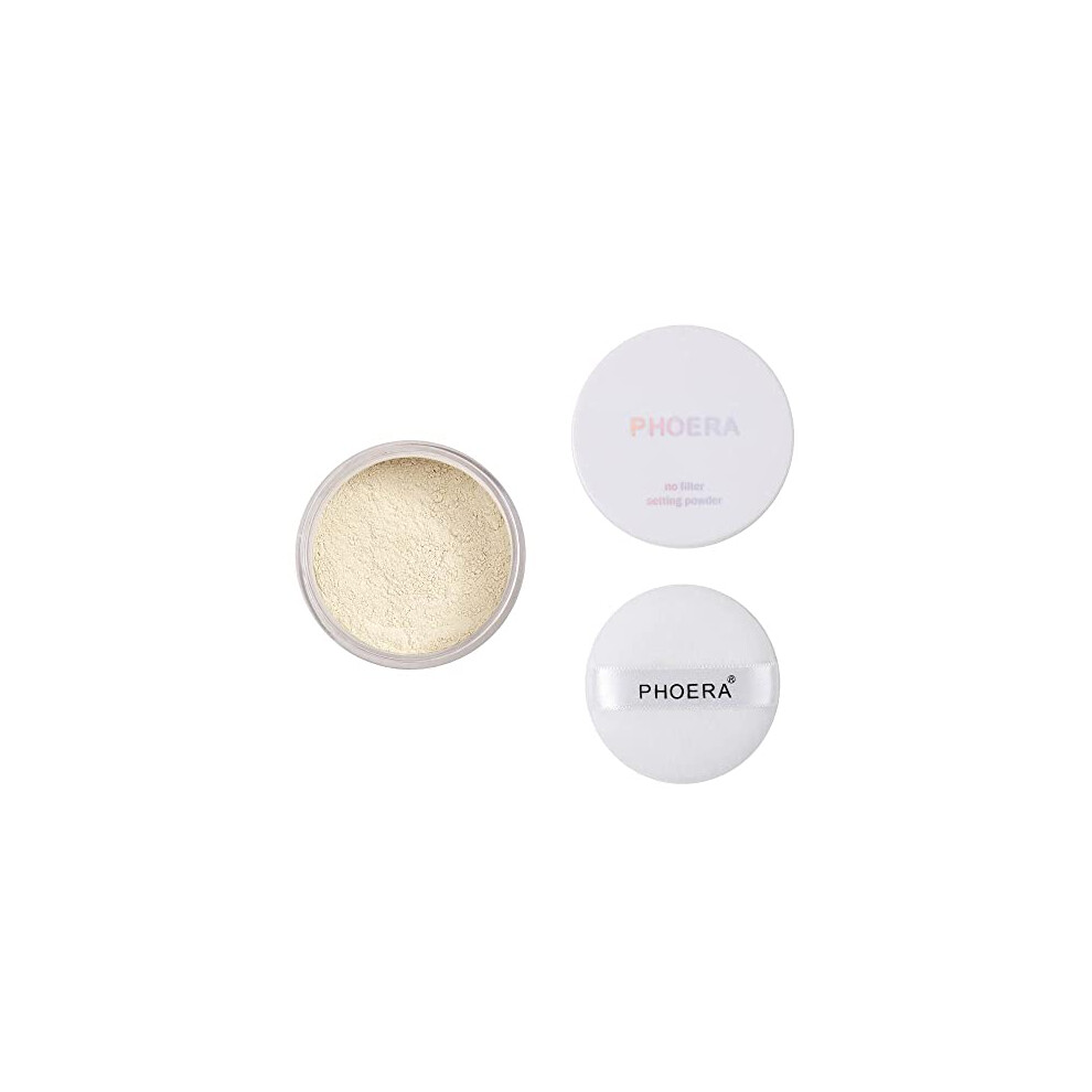 Phoera Aquapurity Loose Makeup Setting Matte Face Powder + Puff, Long Lasting Lightweight Foundation Make Up Fixer Beauty Blender Highlighter Palette