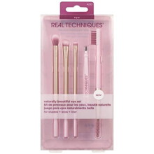 REAL TECHNIQUES Naturally Beautiful Eye Makeup Brush Kit, Professional Eye Brush Set, Soft Bristles, Cosmetic Brushes For Eyeshadow, Eyebrow,