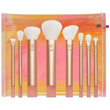 REAL TECHNIQUES The Wanderer Make up Brush Kit, Premium and Professional 8 Midi-size Brush Set with Bag, Soft Bristles, Foundations, Powders, and