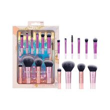 Real Techniques Travel Fanstasy Brush Kit, Makeup Brushes, Mini Sized, Perfect For Travel or On The Go, 10 Piece Set, Purple
