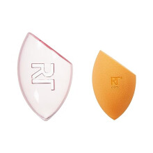 Real Techniques Miracle Complexion Sponge + Travel Case, Holiday Ornament Makeup Blending Sponge for Foundation, Includes Travel Case, Natural, Dewy