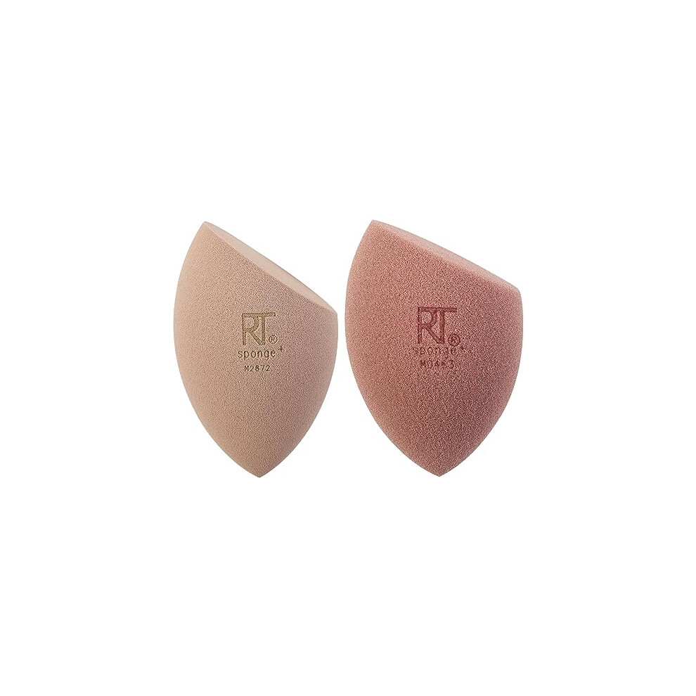 Real Techniques New Nudes Real Reveal Sponge Duo, Makeup Blending Sponges For Foundation, For Dewy Or Matte Makeup, Offers Light, Medium, Or Full