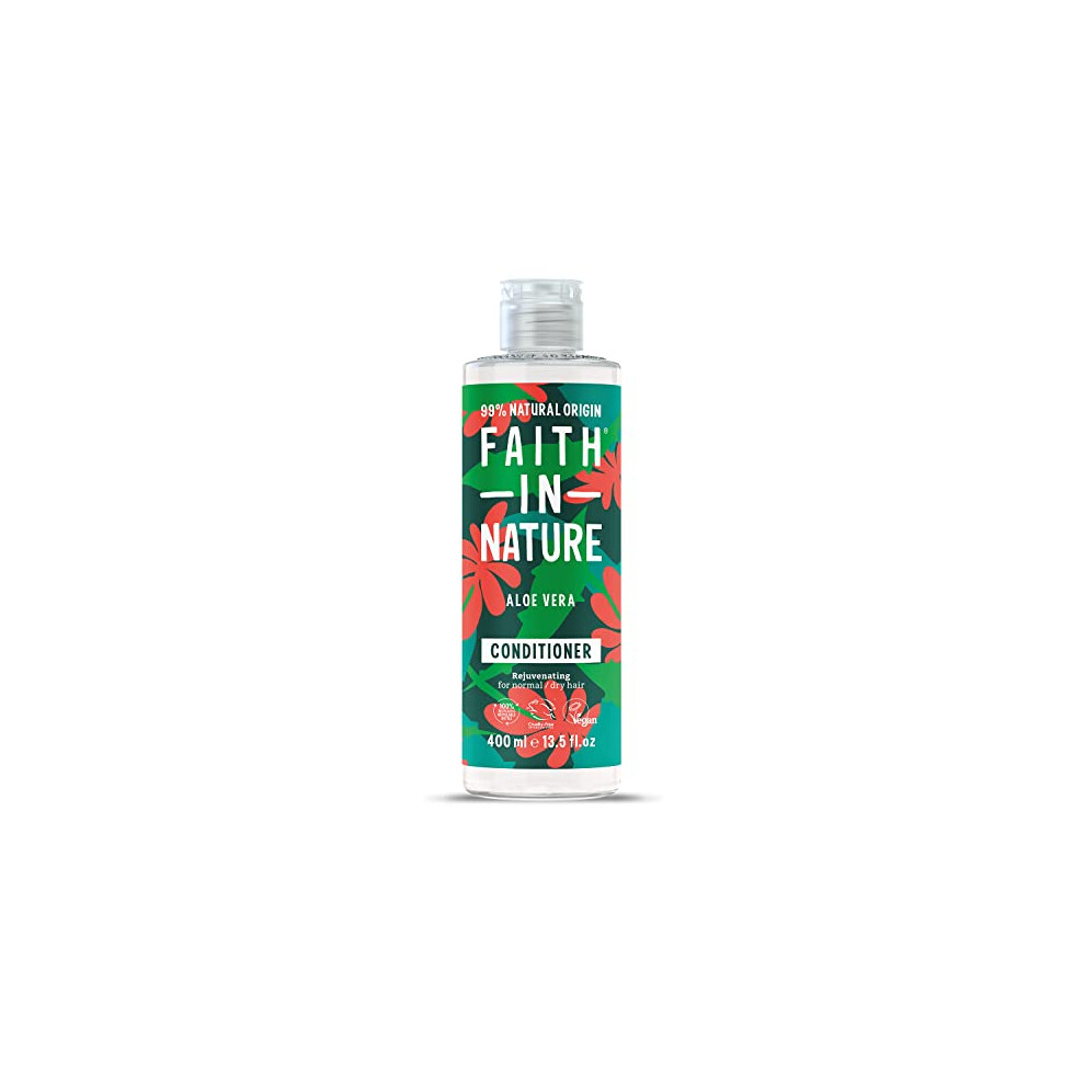 Faith In Nature Natural Aloe Vera Conditioner, Rejuvenating, Vegan & Cruelty Free, No SLS or Parabens, Normal to Dry Hair, 400ml