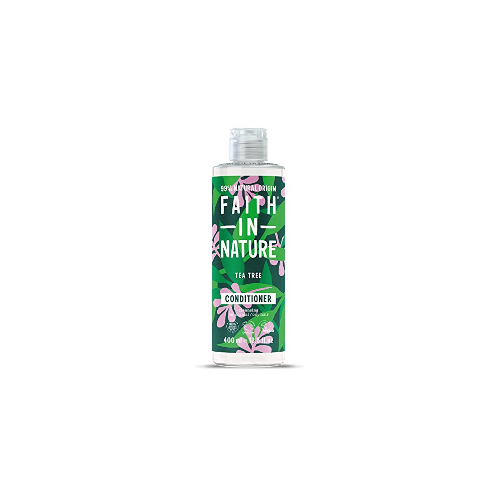 Faith In Nature Natural Tea Tree Conditioner, Cleansing, Vegan & Cruelty Free, No SLS or Parabens, Normal to Oily Hair, 400ml