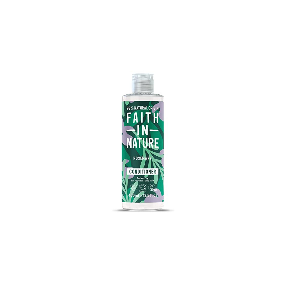 Faith In Nature Natural Rosemary Conditioner, Balancing, Vegan & Cruelty Free, No Sls Or Parabens, For Normal To Oily Hair, 400Ml