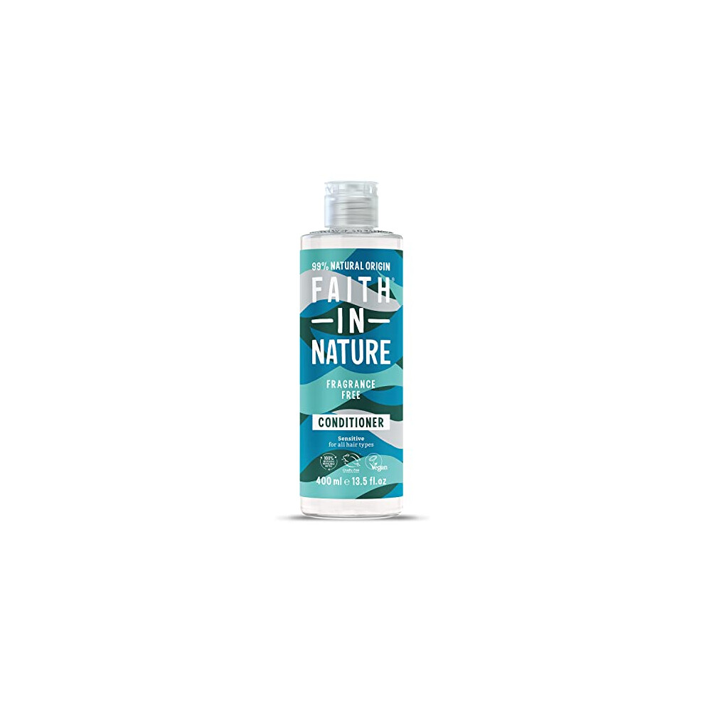 Faith In Nature Natural Fragrance Free Conditioner, Sensitive, Vegan & Cruelty Free, No SLS or Parabens, for All Hair Types, 400ml