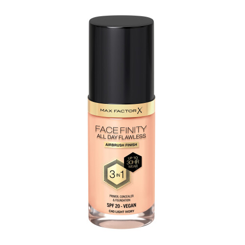 Max Factor Max Factor Facefinity 3-in-1 All Day Flawless Liquid Foundation, SPF 20 - 40 Light Ivory, 30 ml